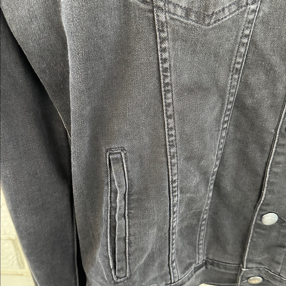 NWT Frame Heritage Denim Trucker Jacket Size XL Faded Black - Picture 4 of 9